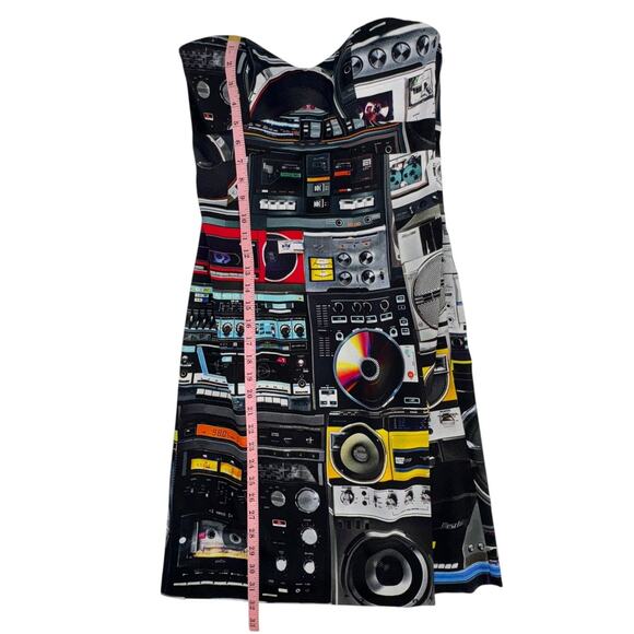New NWT Moschino Couture Graphic Stereo Strapless Dress Sz 8 - Picture 12 of 16